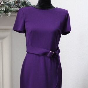 Purple Body Fit Pencil Calvin Klein Dress Formal/Workwear/Casual
